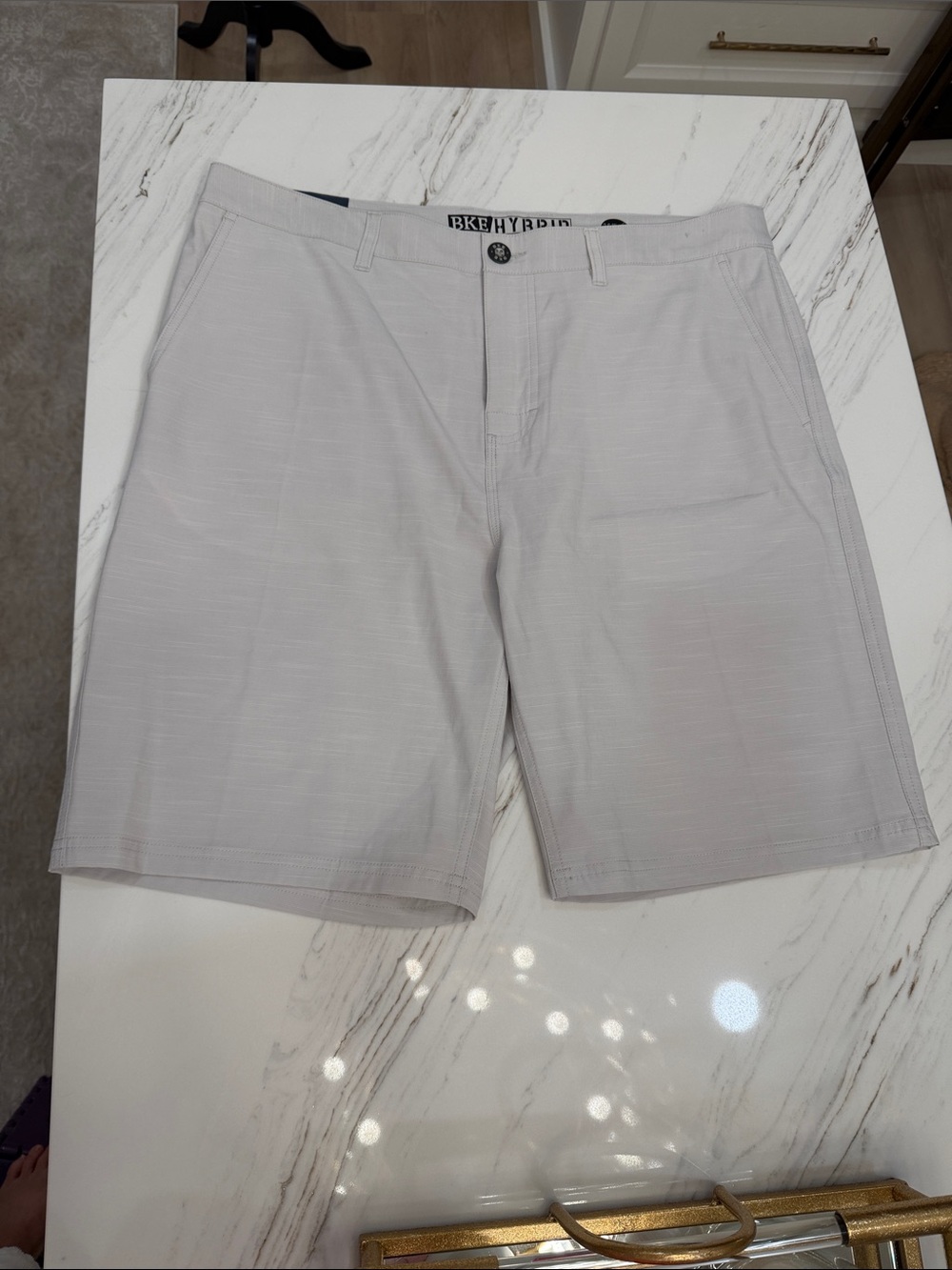 NWT-BKE Men's Light Tan Flat Front Shorts